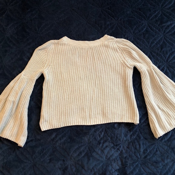 Free People Bell Sleeve Cropped Sweater - Picture 3 of 4